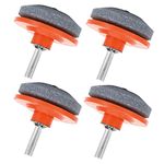 ZYWUOY Lawnmower Blade Sharpener, 4 Pcs Rotary Lawnmower Lawn Mower Blade Garden Tools Sharpener for Power Drill Hand Drill