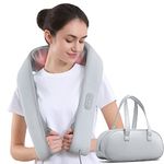 Back Massager with Adjustable Heat and Straps, Shiatsu Neck Massagers Deep Tissue Kneading for Shoulder Muscle Pain Relax Relief, Best Gifts for Christmas Birthday Women and men, with Carrying Bag