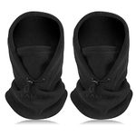 TAGVO 2 PCS Balaclava Windproof Ski Mask Thermal Fleece Hood Winter Multipurpose Use Unisex Face Mask Warm＆Breathable Face Cover Heavyweight Neck Warmer for Winter Outdoor Sports