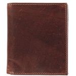 CTM Men's Oil Pull Up Leather Hipster Bifold Wallet, Brown