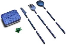 Outlery Reusable Travel Utensil with Case - Portable Silverware Camping Cutlery Set with Collapsible Fork, Knife, Spoon, and Metal Chopsticks for Camp and Travel