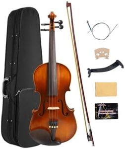 WUQIMUSC Violine 4/4 in voller Größe für Anfänger, Erwachsene, Fichtendecke, Ahornrückseite, Starter-Set mit Koffer, Bogen, Kolophonium, Stimmgerät, Schulterstütze und