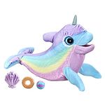 Hasbro furReal Wavy The Narwhal Interactive Animatronic Plush Toy, Electronic Pet, 80+ Sounds and Reactions, Rainbow Plush, Ages 4 and Up, F2604