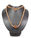 ShivaRatna 5 Mukhi Rudraksha (Nepal) + 2 Beads of Spkatik Made in 5 Mukhi Rudraksha Mala (Total Beads 108+1 Lab Certified)