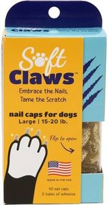 Soft Claws Nail Caps for Dogs with Non-Slip Design Made in USA - 40 Dog Nail Covers for Long-Lasting Protection of Floors and Furniture - Gold Sparkle, Large