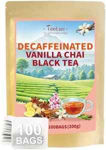 TeeLux Vanilla Decaf Chai Tea Bags, Decaffeinated Black Tea with Cinnamon, Ginger, Cardamom, Natural Vanilla Flavor, Full-bodied & Spicy Flavor, 100 Count