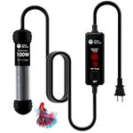 AquaMiracle 100W Small Aquarium Heater Fish Tank Heater Turtle Heater Super Mini Aquarium Heater, Dry-Run/Overheating Protection and Memory Function, LED Digital Display, for 10-20 Gallon Tanks