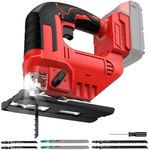 Jig Saw Compatible With Milwaukee 18V Battery, Cordless, LED Light, ±45° Bevel Cuts, Brushless Cordless Jigsaw Tool, 3-Position Orbital for Metal/Wood/PVC Cutting(No Battery)