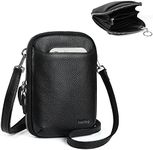 befen Leather Crossbody Cell Phone Purse for Women, Women's Small Zip Around Crossbody Wallet Bags - Fit iPhone 14 Pro, Black, Small