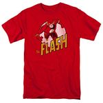 DC Comics Men's The Flash Coming at You T-Shirt, Red, Small