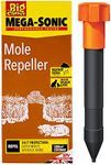 Defenders Mega-Sonic Mole Repeller Stake (Battery Powered, Hi-Vis, Humane, Natural Mole Deterrent) - STV645, Multicolour, 8.5x12x28 cm