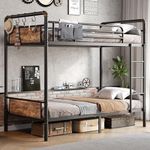Jocoevol Metal Bunk Bed Twin Over T