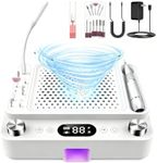 4-in-1 Electric Nail Drill Kit,Professional 40000 RPM Nail File,Dust Collector,UV LED Curing Lamp & Fill Light,LCD Display Manicure Kit for Manicure Shaping & Gel Removal Home Salon Use