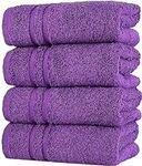 Hawmam Linen Purple Hand Towels 4 P