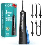 COSLUS Water Flosser for Teeth Cordless: 4 Modes & 20 Levels - Portable Irrigador Dental for Health - Conscious Sensitive Users Gums - Travel Home Use with 4 Jet Tips