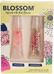 Blossom Scented Moisturizing Lip Gloss Tubes, Infused with Real Flowers, 0.6 fl. oz/18ml, 2 pack Gift Set, Strawberry/Watermelon