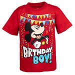 Disney Mickey Mouse Birthday Toddler Boys Graphic T-Shirt Mickey Red 3T