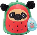 Squishmallows Original 8-Inch Prince The Watermelon Pug - Official Jazwares Plush - Collectible Soft & Squishy Puppy Stuffed Animal Toy - Add to Your Squad - Gift for Kids, Girls & Boys