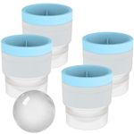 DAPOWER Ice Ball Maker Mold - Set of 4, Round Ice Cube Mold, 2.4 Inch Sphere Ice Cubes for Whiskey, Cocktails, Bourbon (4, Blue)