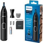 Philips Series NT5650/16 5000 Battery-Operated Nose, Ear and Eyebrow Trimmer, Black (Pack of 1)