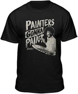 Teelocity Bob Ross Graphic Tees for Men and Women - Painters Gonna Paint Fitted, Black Short Sleeve (Small, PaintersGonnaPaint Fitted)