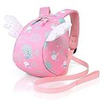 Cosyres Toddler Baby Backpack with Leash,Kids Mini Safety Preschool Backpack for Girls Bunny Pink