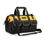 17-Inch Tool Bag Organiser, 36×17×25 cm Tool Bag, Muti-Purpose Wide Open Mouth Tool Storage Bag with Adjustable Shoulder Strap Tool Bag Organizer for Home DIY & Equipment Storage with Shoulder Strap