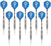 9 Pack Steel Tip Darts 24g Professional Steel Tip Darts Set Aluminum Barrel 163mm Flights Stems