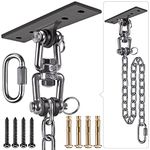 Dolibest Swing Celing Hanger, Heavy Duty Punching Bag Hook Bracket Set Swivel 1M Chain Carabiner for Wall Beam Boxing Heavy Bag Hammock Swing Chair, up to 600lbs