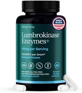 Potent Lumbrokinase Supplement 40mg/Serving (Max Activity - 800,000 Units) - Lumbrokinase Enzymes Capsules for Energy Support, Digestion, Detox, Cognition & Gut Health - Similar to Nattokinase