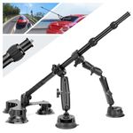 Vamson 5 in 1 Suction Car Mount Kit for Insta360 X3/X2/X/Ace Pro/Ace, Camera Suction Cup Accessories for GoPro Max Hero 12/11/10/9/8/7 (Includes 47.24inch Selfie Stick), AP113-1