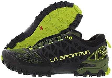 La Sportiva Mens Bushido II Trail Running Shoe, Olive/Neon, 9