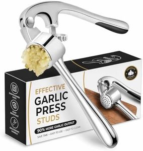 Tenom Heavy Duty Garlic Press, Rustproof Garlic Crusher & Mincer, Dishwasher Safe Kitchen Gadget (Chrome Silver)