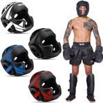 Elite Sports Boxing MMA Sparring Kickboxing Headgear for Men, Muay Thai Boxing Head Guard (Black)