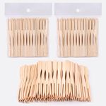 200 Pack Bamboo Cocktail Forks, 3.5 Inch Natural Bamboo Forks, Toothpicks for Appetizers for Party/Catering/Dessert/Fruit