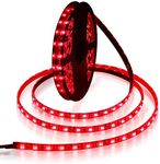 ALITOVE 16.4ft 5050 SMD Red LED Flexible Strip Ribbon Light 5M 300 LEDs Waterproof IP65 DC 12V for Home Garden Commercial Area Lighting