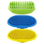 FANTESI 3 Pcs Dog Grooming Brush, Rubber Pet Bath Brush Massage Brush Washing Brush Shampoo Brush for Dogs and Cats with Short or Long Hair