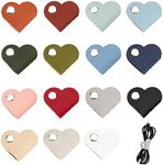 AHANDMAKER 15 Pcs Heart Cord Organizer, Cord Keeper Earbud Holder Headphone Cable Straps Wire Organizer Earphones Winder Leather Cable Management Storage Straps for Electronics Earbuds USB