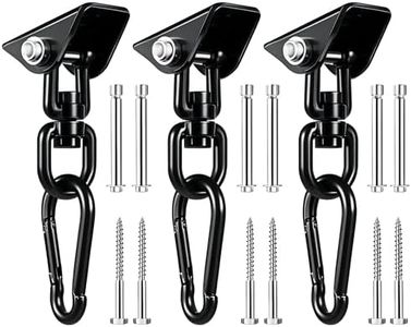 Hammock Hanging Kit, 360° Rotating Heavy Duty Swing Chair Hook 1200 lbs Capacity, Ceiling Mount Hammock Chair Hardware with Carabiner for Indoor Outdoor Yoga, Tree, Porch, Seat, Home Gym