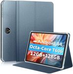 11 Inch Tablet Android 14 Tablets, 2024 Newest GMS Certified, Octa Core Tablet PC with case12GB RAM 128GB ROM 1TB Expand, 8000mAh, Fast Charging, 5GWiFi, BT5.0, FM, GPS (Blue-1)