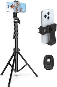 Liphisy 64” Tripod for Cell Phone & Camera, Phone Tripod with Remote and Phone Holder, Portable Tripod for iPhone, Phone Tripod for Video Recording, Cell Phone Tripod Mount Stand for Cellphone