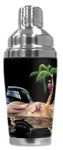 Mugzie 907-SHA"Michael Godard: Lost in Paradise" Cocktail Shaker with Insulated Wetsuit Cover, 16 oz, Black