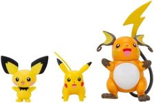 Pokemon Select Evolution 3 Pack - Features 2-Inch Pichu and Pikachu and 3-Inch Raichu Battle Figures (PKW2778)