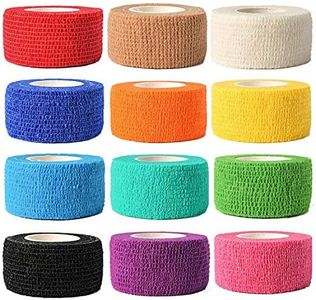 (12-Pack) 1” x 5 Yards | Self Adhesive Bandage Wrap, Mazicla Athletic Elastic Cohesive Bandage for Sports Injury,Strain,Knee & Wrist,Ankle Sprains & Swelling First Aid