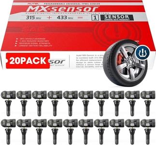 Autel TPMS Sensors 20-Pack, MX-Sensor 315+433MHz Programmable, Rubber Valve