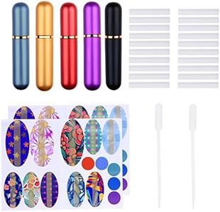 Kare & Kind Inhaler Tubes- Aluminum and Glass - for DIY Essential Oil Aromatherapy Use - Refillable - 5 Elegant Inhaler Tubes 25 Wicks 1 Opening Tool 78 writable Stickers 2 Mini droppers