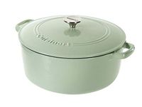 Cuisinart Chef's Classic Enameled Cast Iron Round Covered Casserole (Mint Green, 7- Quart)