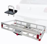 MaxxHaul Aluminum Cargo Carrier with Hitch Tightener Trailer Hitch Mount for RV Truck SUV Van Car with 2" Receiver - 500 lb. Load Cap. 47.25" x 20.25 x 6 Inner Dims. 49" x 22" x 6" Outer Dims.