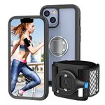 SPORTLINK Compatible with iPhone 13 Running Armband - Cell Phone Armband Holder for Running with Clear Shockproof Case & Phone Ring Holder for Workout Sports Fitness