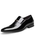 Men's Loafers Crocodile Leather Shoes Pointed Oxfords Fashion Dress Shoes Office Moccasins Wedding Shoes Men Loafers Black 8uk